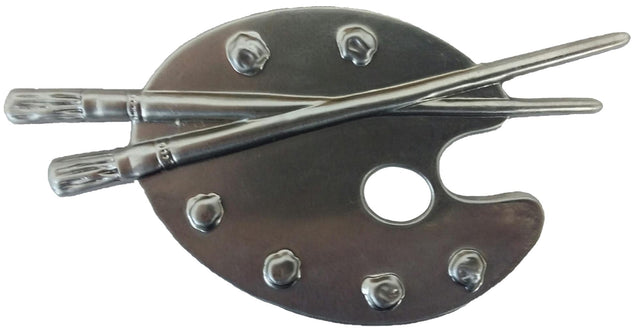 Metal Stamping Pressed Stamped Steel Painting Palette Paint Brushes .020" Thickness M68  approx. size 4 3/4"w x 2 1/2"h