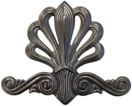 Metal Stamping Pressed Stamped Steel Palmette Pierced Motif Art .020" Thickness M86  approx. size 4 3/8"w x 3 9/16"h