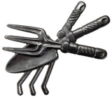 Metal Stamping Pressed Stamped Steel Garden Tools .020" Thickness M99  approx. size 4"w x 4 5/16"h.