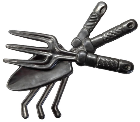 Metal Stamping Pressed Stamped Steel Garden Tools .020" Thickness M99  approx. size 4"w x 4 5/16"h.