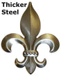 Metal Stamping Pressed Stamped Steel Fleur De Lis .062" Thickness M9 approx. size 3 1/16"w x 4"h