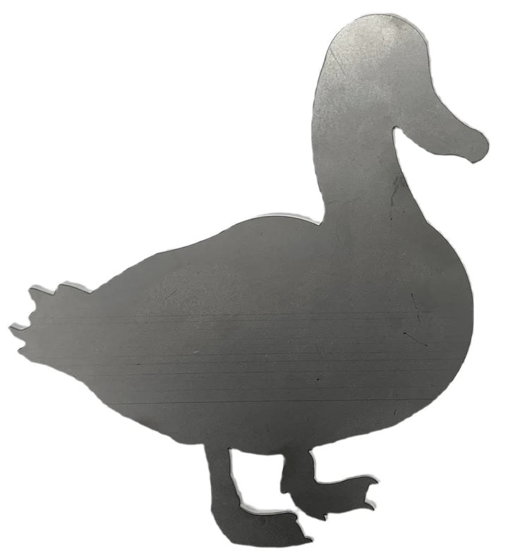 Metal Steel Silhouette Duck Waterfowl .075" Thickness MC1485 (slightly thicker than a penny)  approx. size 9 5/8"w x 10 1/16"h