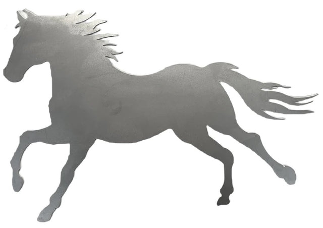Metal Steel Silhouette Horse Galloping Trot .075" Thickness MC1488 (slightly thicker than a penny)  approx. size 14 1/4"w x 9 1/2"h