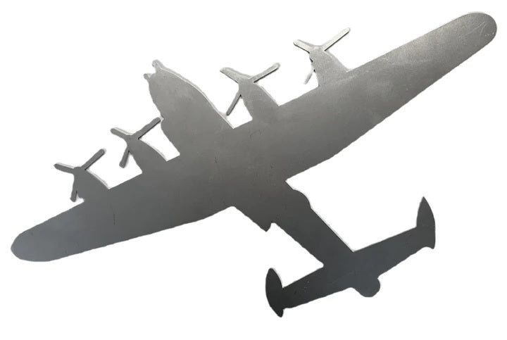 Metal Steel Silhouette Plane Lancaster Heavy Bomber WWII Legend .075" Thickness MC1490 (slightly thicker than a penny)  approx. size 10 9/16"w x 15 3/4"h