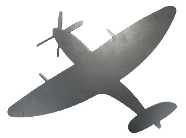 Metal Steel Silhouette Plane Spitfire Supermarine Fighter WWII Legend .075" Thickness MC1497 (slightly thicker than a penny)  approx. size 10 9/16"w x 15 3/4"h