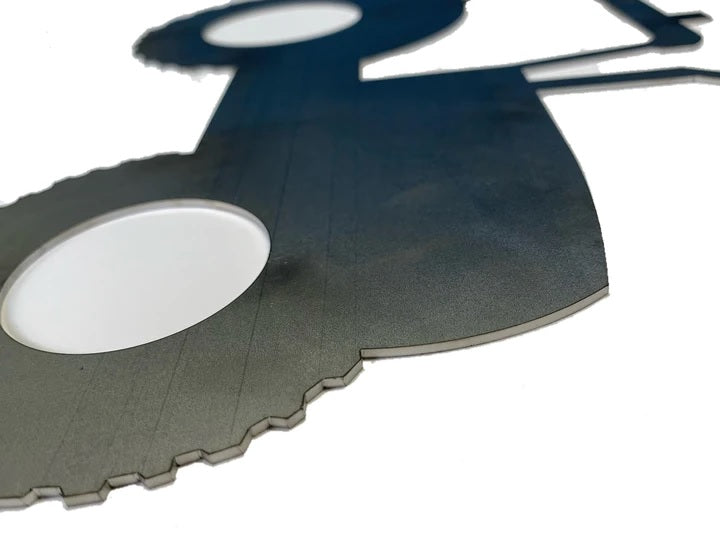 Tractor Silhouette Laying Flat.  Metal Steel Silhouette Tractor Farm .075" Thickness MC1500 (slightly thicker than a penny)  approx. size 12 13/16"w x 9 1/8"h