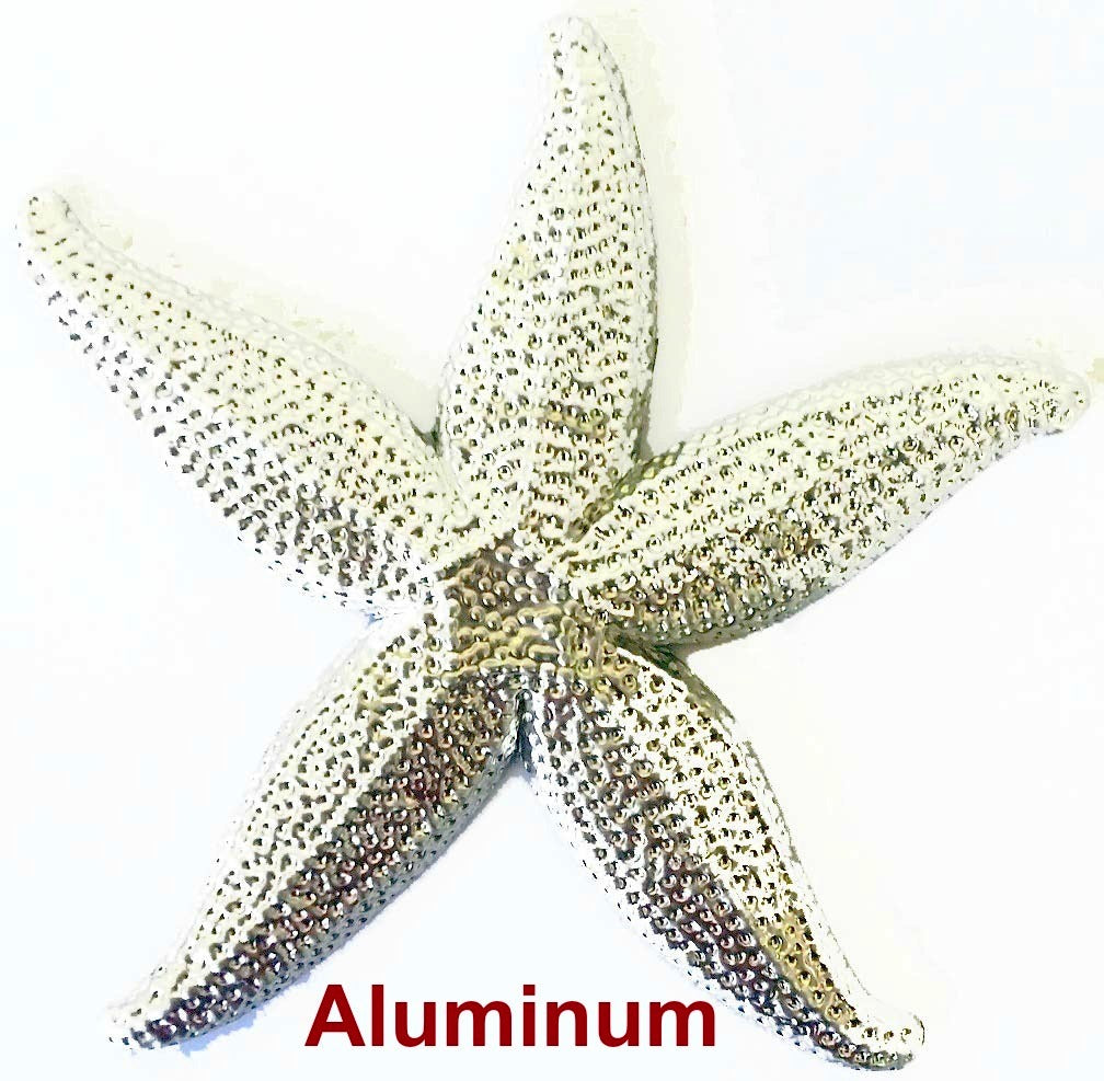 Solid Aluminum Stamping Pressed Stamped Large Starfish .020" Thickness SE12﻿ approx. size 4"w x 4 1/2"h.