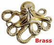 Solid Brass Stamping Pressed Stamped Octopus .020" Thickness SE25  approx. size 2 1/2"w x 2 1/16"h.