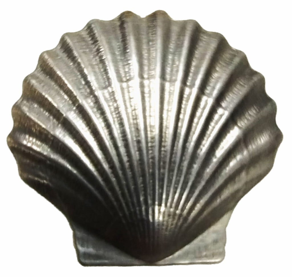 Metal Stamping Pressed Stamped Steel Seashell .020" Thickness SE43  approx. size 1 5/16"w x 1 1/4"h.