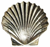 Backside View. Metal Stamping Pressed Stamped Steel Seashell .020" Thickness SE43  approx. size 1 5/16"w x 1 1/4"h.
