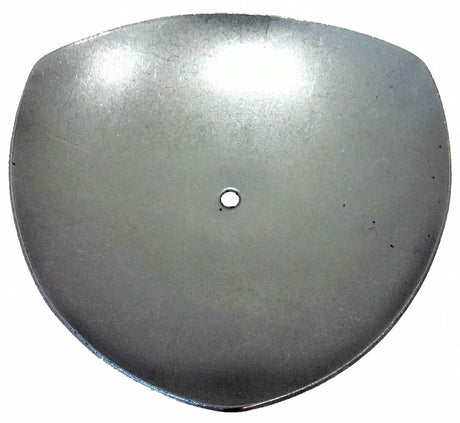 Metal Stamping Pressed Stamped Steel Candle Tray Plate Holder Triangle Shaped .038" Thickness T19 approx. size 2 11/16" across top from one triangle edge to other edge. Approx. 2 7/8" measured side to side at widest area. Between triangle points the height is 7/16" and at the triangle points the height is 9/16" concave (bowl shaped)