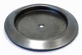 Metal Stamping Pressed Stamped Steel Candle Tray Plate Holder Plain .032" Thickness T6 approx. size 1 3/8" inside flat base. Overall approx. 2" diameter This candle plate / tray has a flat base, then sides go straight up 1/8" and then sides fold over and go down and outward approx. 1/4"