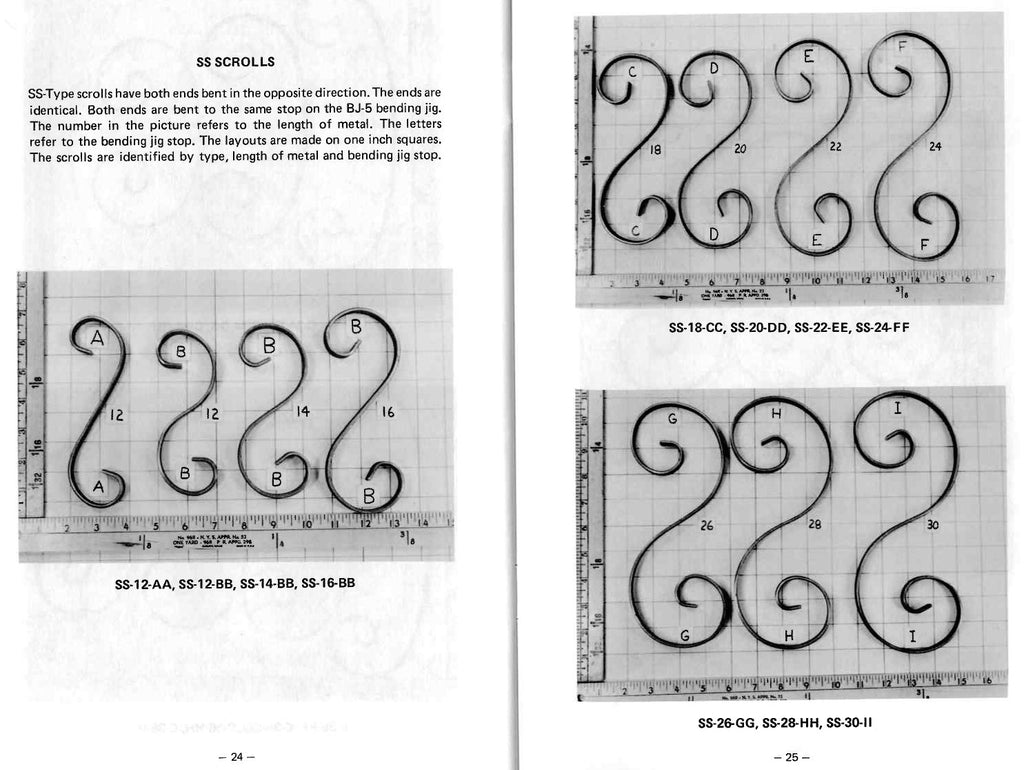 BJ5 Scroll Bending Jig Instructions pages 24 and 25.