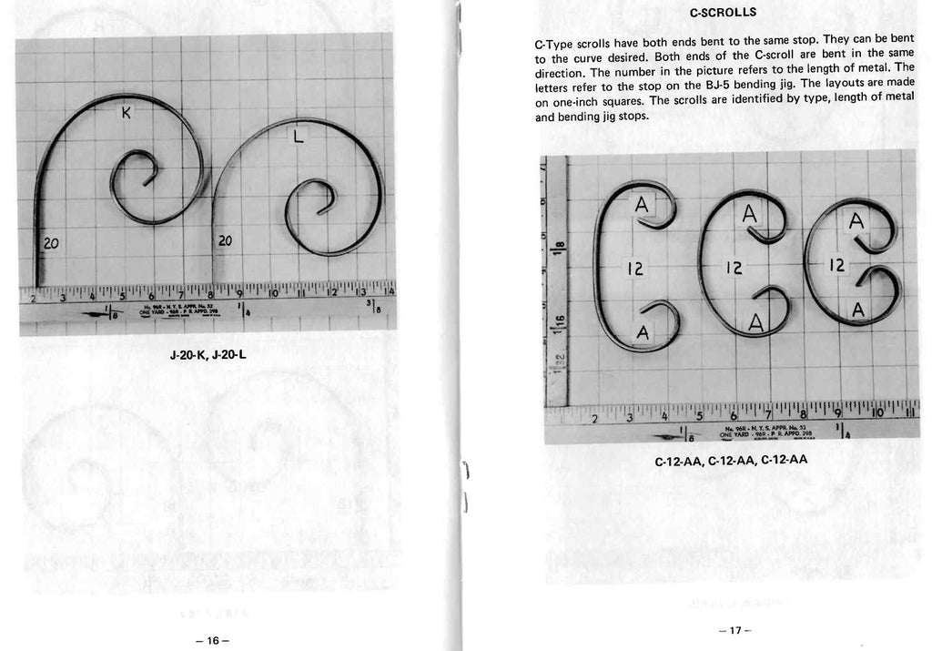 BJ5 Scroll Bending Jig Instructions pages 16 and 17.