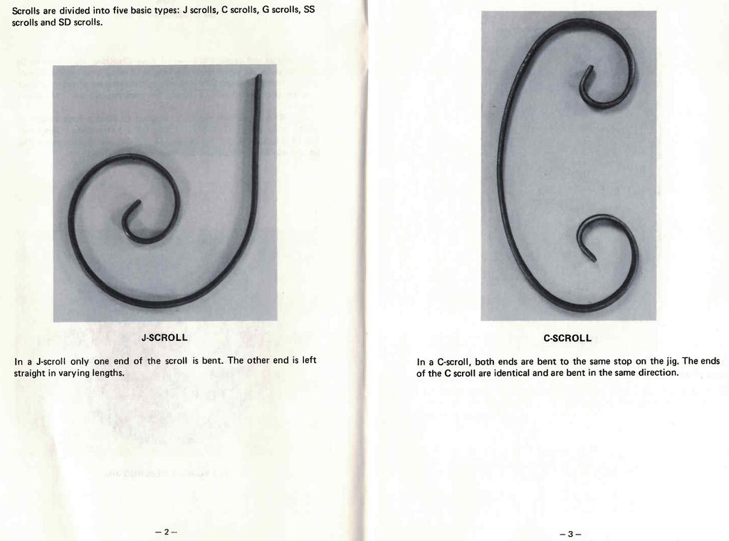 BJ5 Scroll Bending Jig Instructions pages 2 and 3.