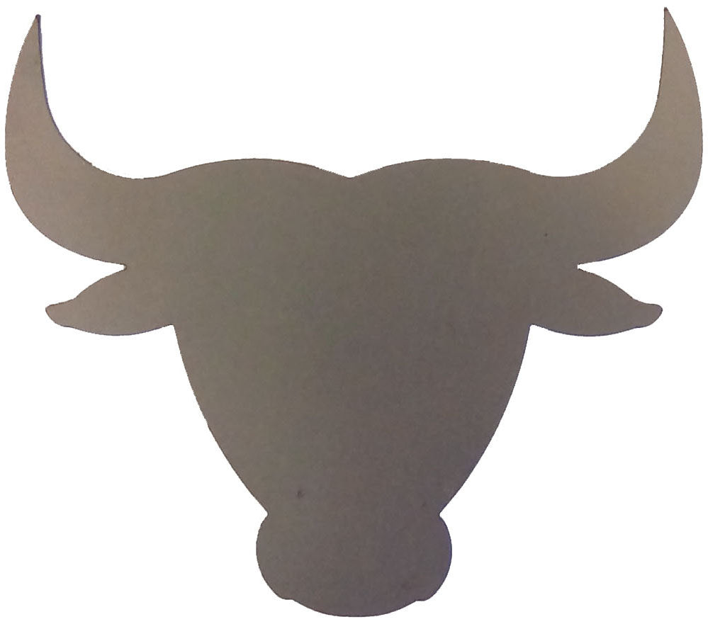 Metal Steel Silhouette Bulls Head Chicago .072" Thickness MC1460 (slightly thicker than a penny)  approx. size 6 1/2"w x 5 3/4"h.