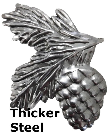 Metal Stamping Pressed Stamped Steel Pine Cone Leaf .032" Thickness M43  approx. size 2"w x 3"h