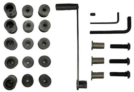 Components making up the Metalcraft Option 4: Tube/Rod roller kit.  Option Pack that turns your the MC732 XL5+ Power Bender into a Steel Tube and Rod roller.