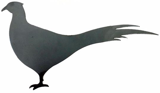 Metal Steel Silhouette Common Pheasant .072" Thickness MC1463 (slightly thicker than a penny)  approx. size 9 7/8"w x 5 1/2"h.