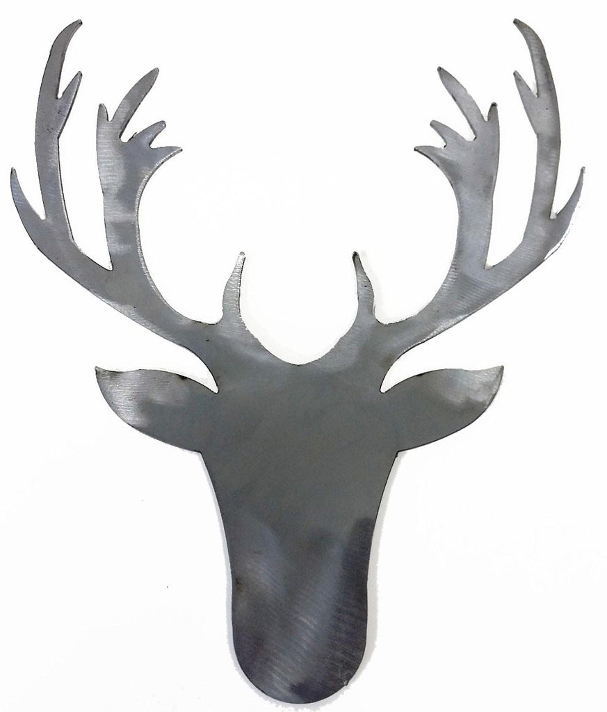 Metal Steel Silhouette Deer Head Buck Stag Rack Antlers .072" Thickness MC1462 (slightly thicker than a penny)  approx. size 7 7/16"w x 9 1/8"h.