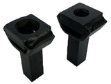 2 special metal gripping ends as part of the  Master Twister Basket Making Components.  One for 1/4" solid square bar and one for 5/16"